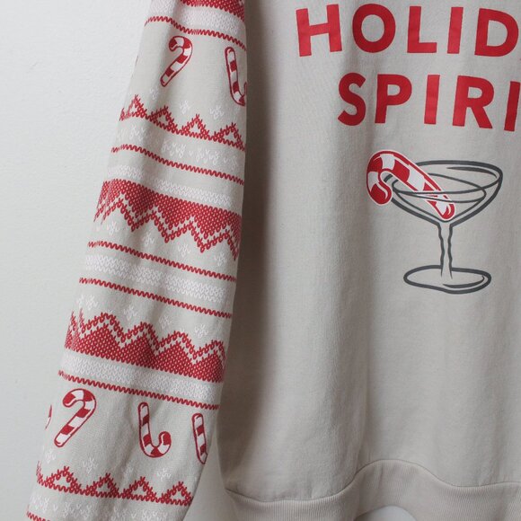 Ugly Christmas Sweater Men Medium Tan Full Of Holiday Spirit - Picture 5 of 8